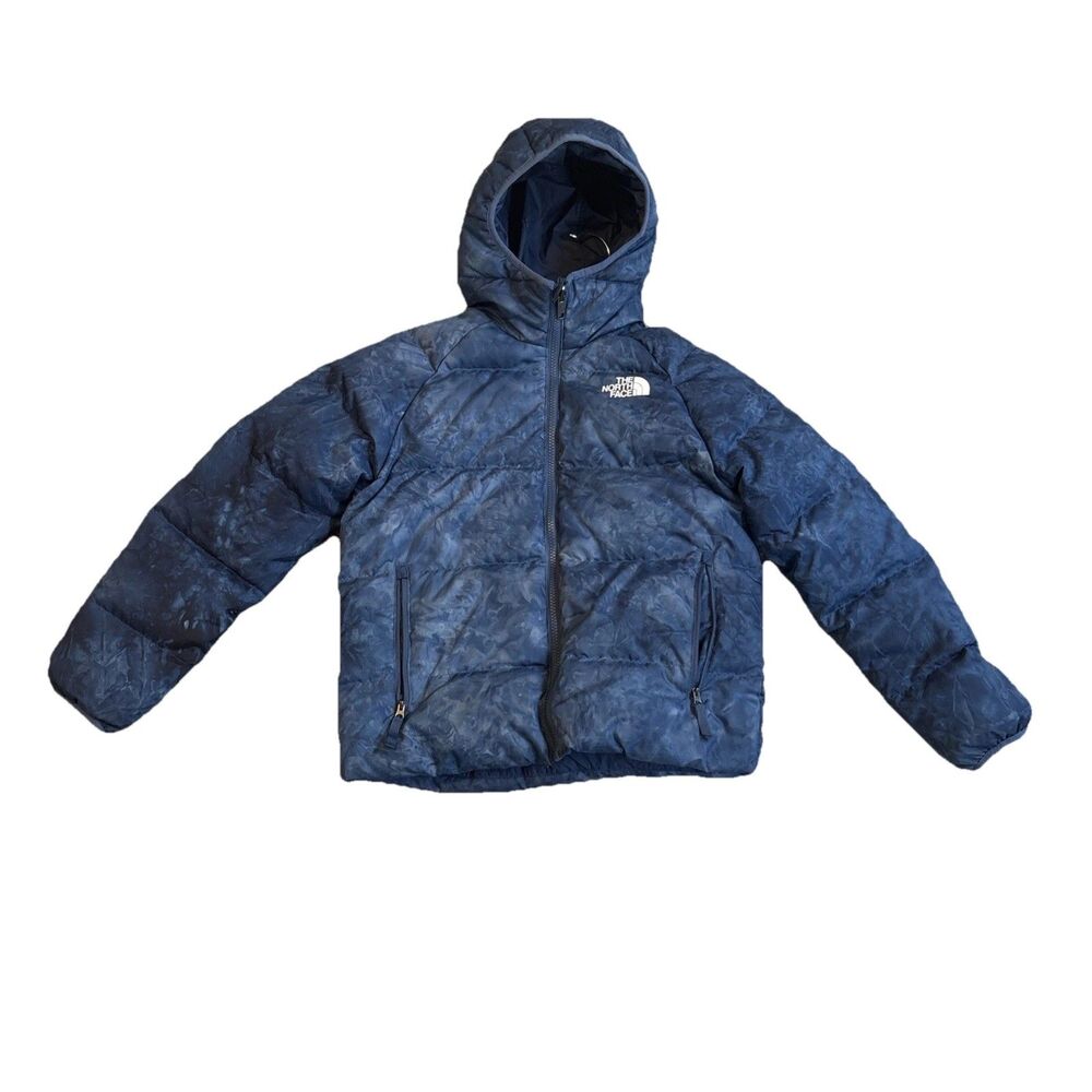 The NorthFace 600 Down Quilted Boys Youth Hooded Full Zip Puffer Coat Jacket L